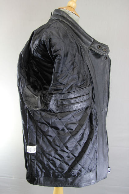 CLASSIC BLACK ACE LEATHERS BIKER JACKET 38-40 INCH