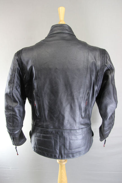 GEAR X CLASSIC BLACK LEATHER BIKER JACKET 38-40 INCH/MEDIUM