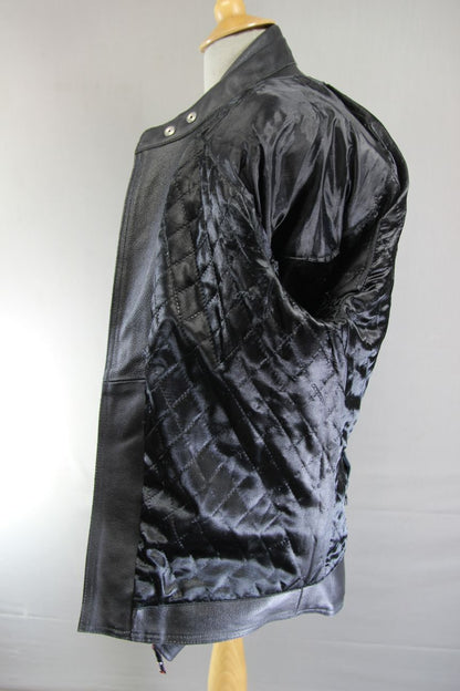 GEAR X CLASSIC BLACK LEATHER BIKER JACKET 38-40 INCH/MEDIUM