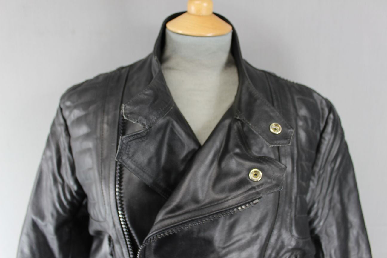 CLASSIC BRITISH MADE FIELDSHEER BLACK LEATHER BIKER JACKET 40 INCH