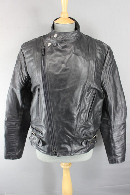 CLASSIC BRITISH MADE FIELDSHEER BLACK LEATHER BIKER JACKET 40 INCH