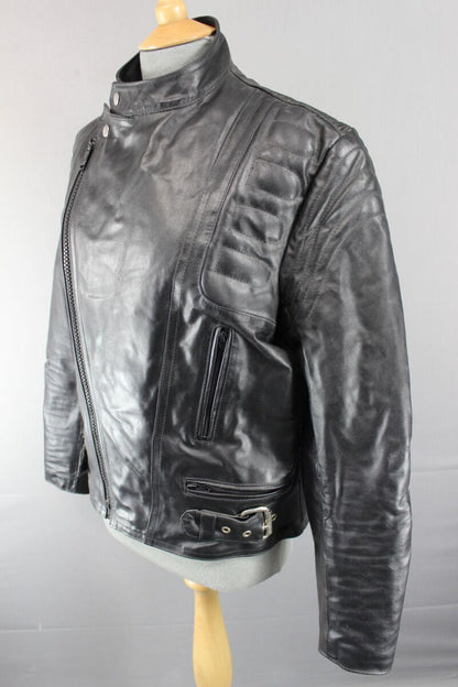 CLASSIC BRITISH MADE FIELDSHEER BLACK LEATHER BIKER JACKET 40 INCH