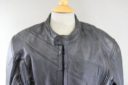 JUST BIKERS 'MAGNUM' CLASSIC BLACK LEATHER JACKET 44 INCH