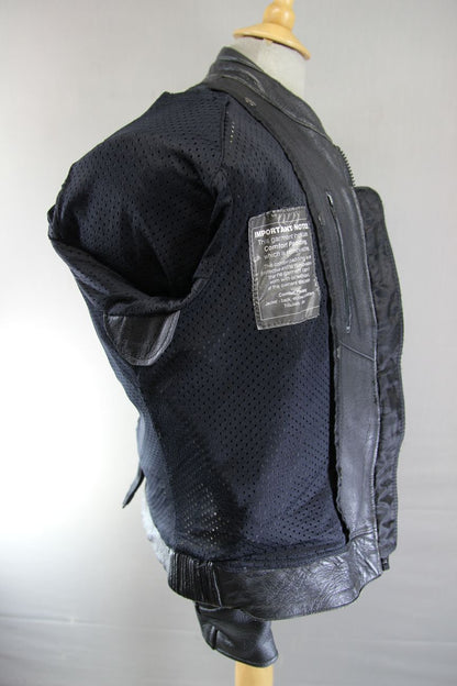 JUST BIKERS 'MAGNUM' CLASSIC BLACK LEATHER JACKET 44 INCH