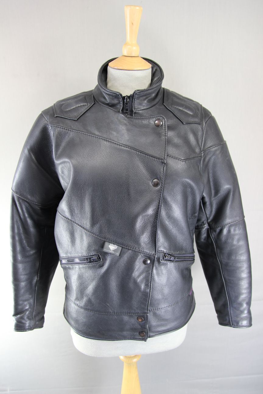 CLASSIC BRITISH MADE BLACK SCOTT LEATHER BIKER JACKET SIZE 14/36 INCH
