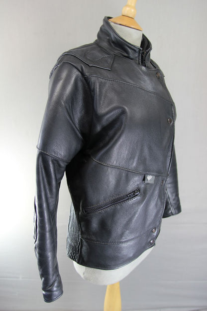 CLASSIC BRITISH MADE BLACK SCOTT LEATHER BIKER JACKET SIZE 14/36 INCH