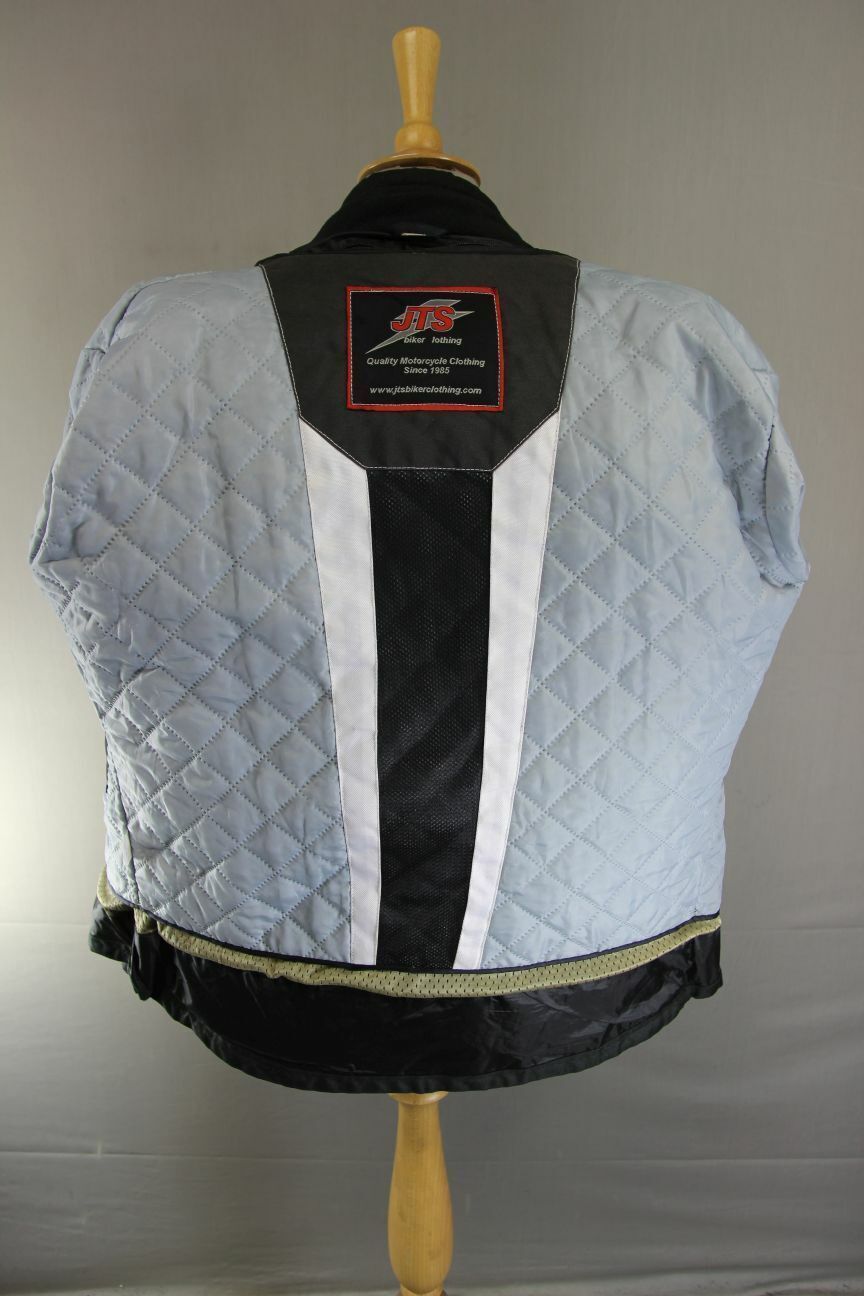 JTS BLACK & BROWN TEXTILE BIKER JACKET + CE ARMOUR & THERMAL LINING: SIZE 18/XL
