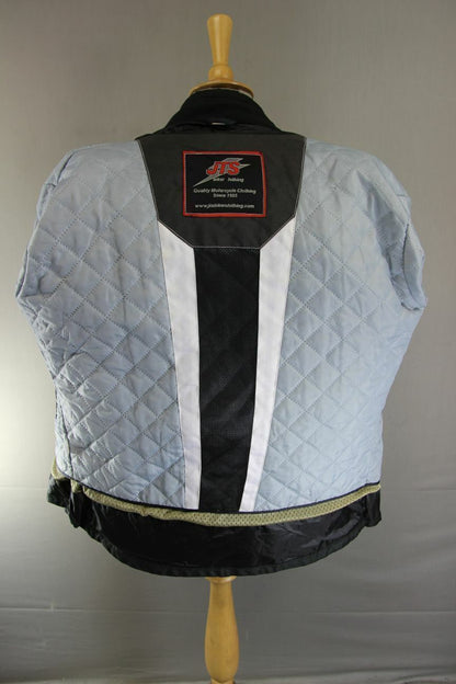 JTS BLACK & BROWN TEXTILE BIKER JACKET + CE ARMOUR & THERMAL LINING: SIZE 18/XL