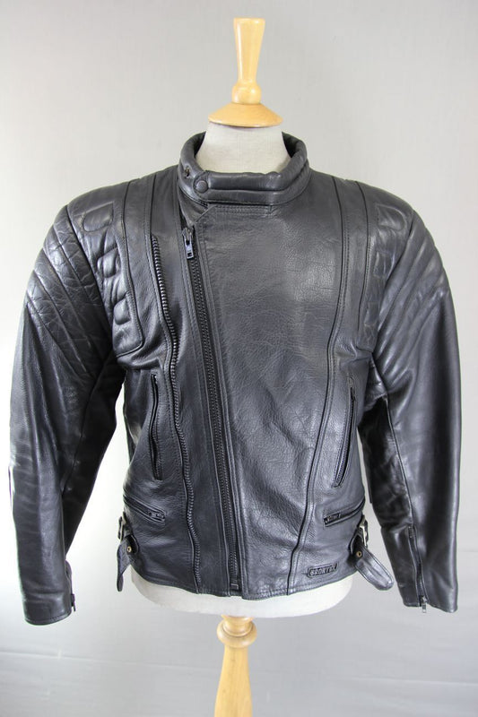 CLASSIC SPORTEX C4 BLACK LEATHER BIKER JACKET 42-44 INCH