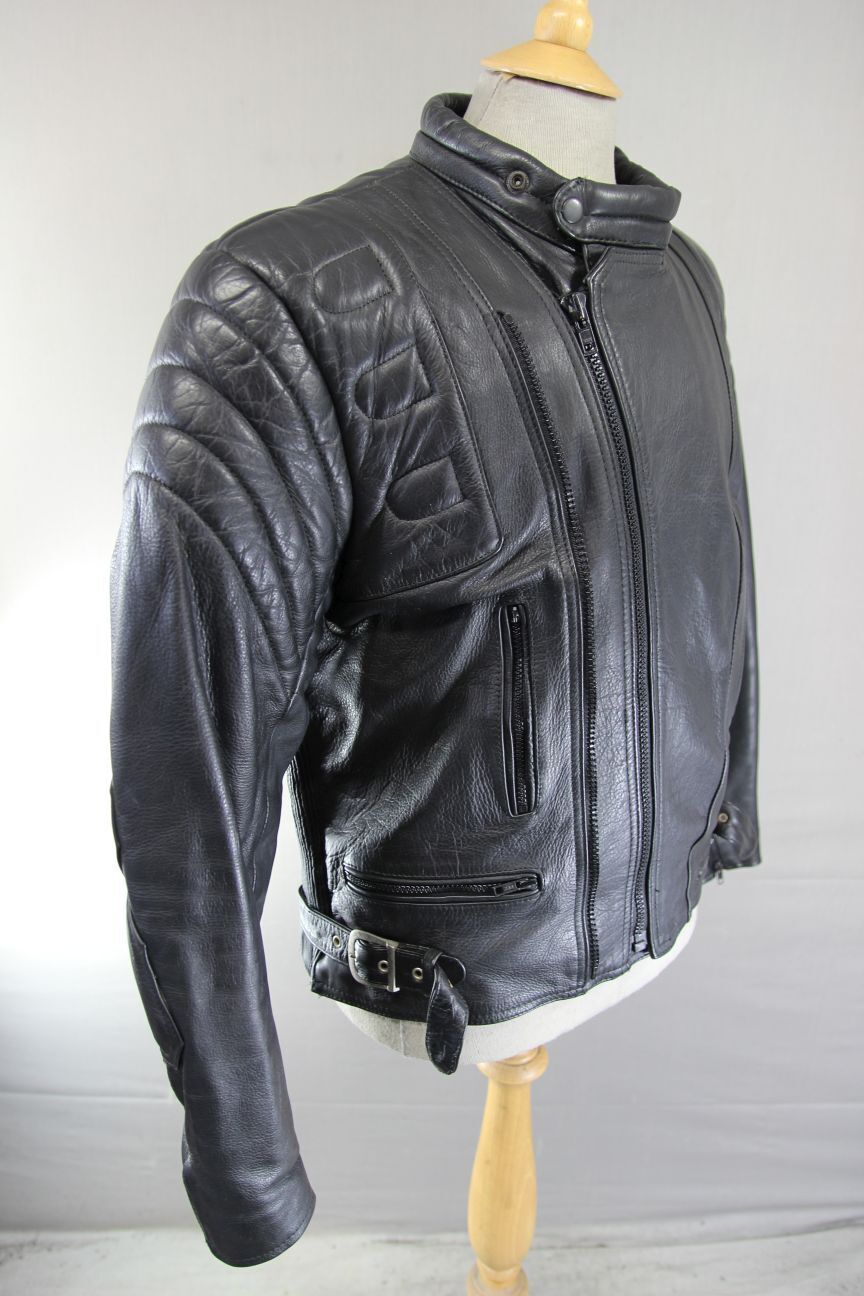 CLASSIC SPORTEX C4 BLACK LEATHER BIKER JACKET 42-44 INCH