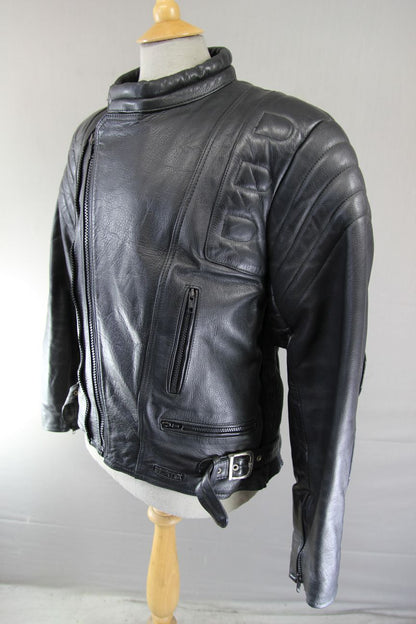 CLASSIC SPORTEX C4 BLACK LEATHER BIKER JACKET 42-44 INCH