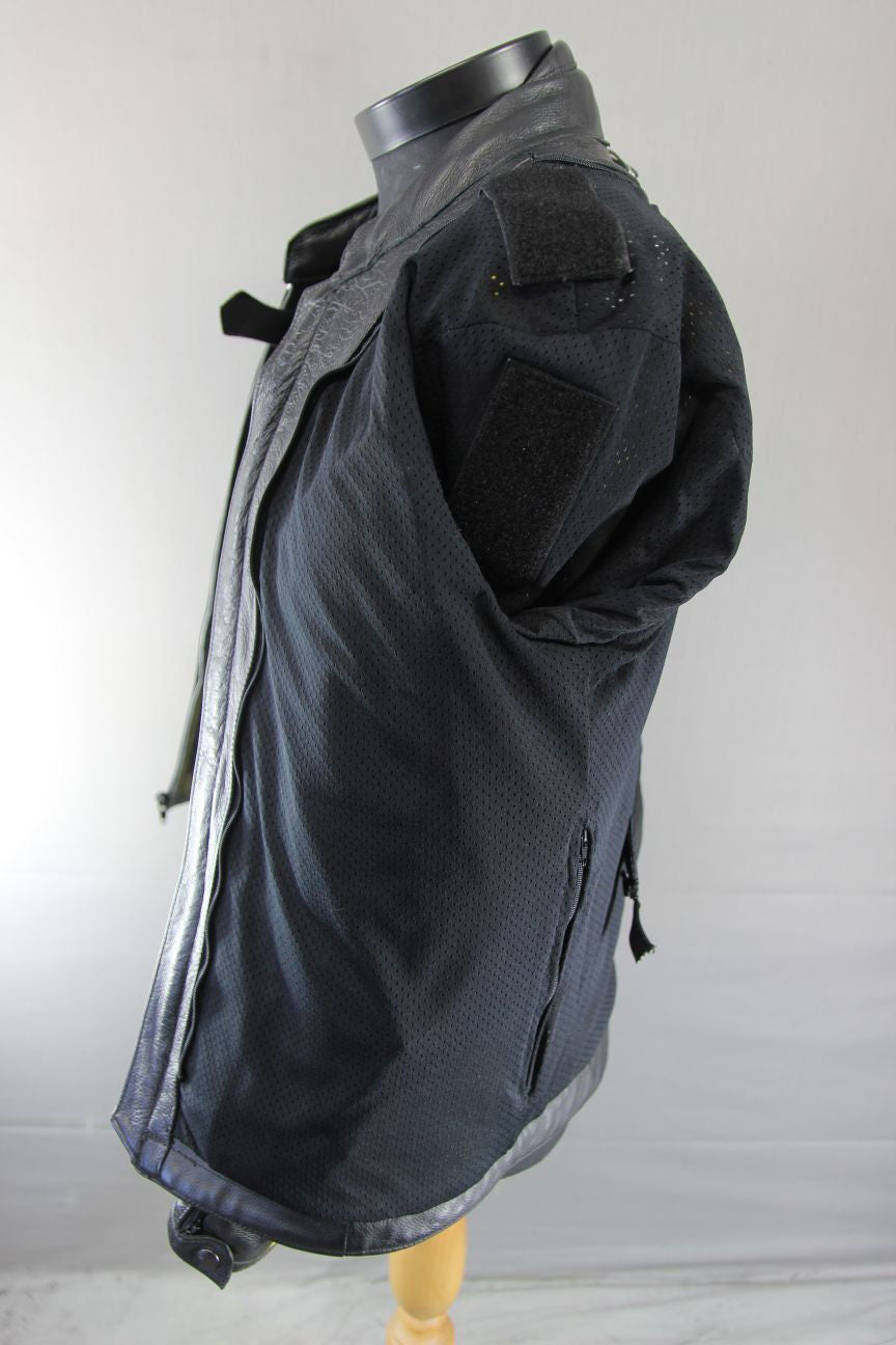 CORNER CLASSIC BLACK, YELLOW & WHITE LEATHER BIKER JACKET WITH CE ARMOUR 40 INCH