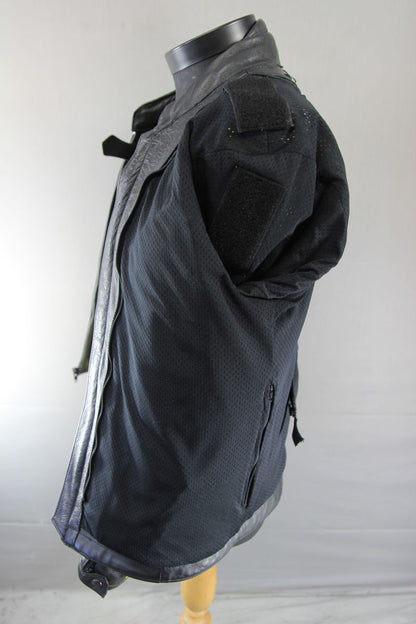 CORNER CLASSIC BLACK, YELLOW & WHITE LEATHER BIKER JACKET WITH CE ARMOUR 40 INCH