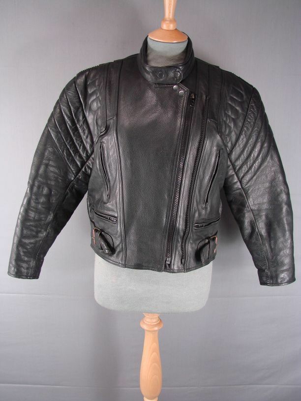 SUPERB QUALITY & CONDITION CLASSIC AARDWEAR BLACK LEATHER BIKER JACKET SIZE 12