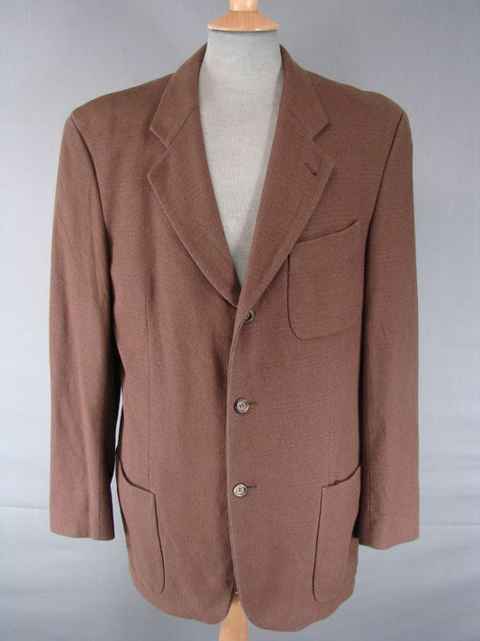SUPERB QUALITY HUGO BOSS CLASSIC DARK BROWN WOOL & COTTON JACKET 38 INCH