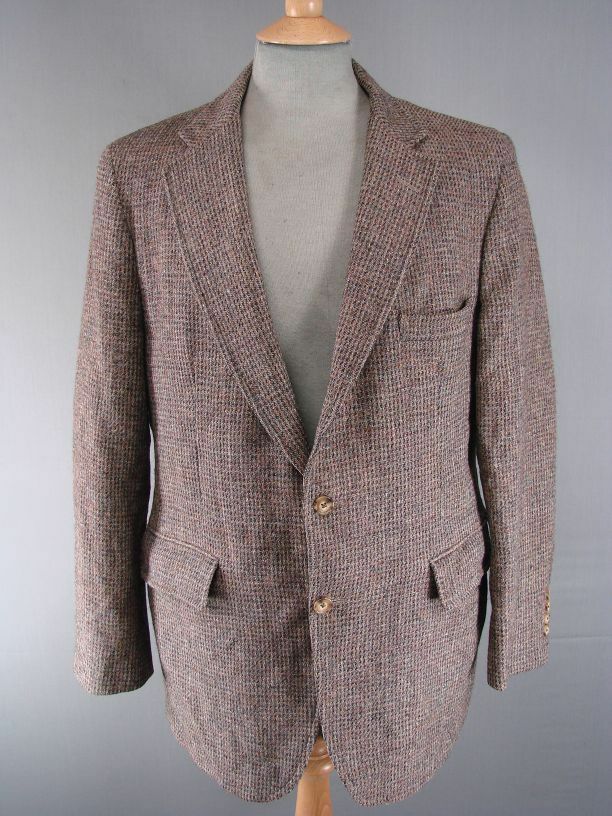 CLASSIC ROBERTSON'S HANDWOVEN PURE WOOL BROWN HARRIS TWEED JACKET 40 INCH