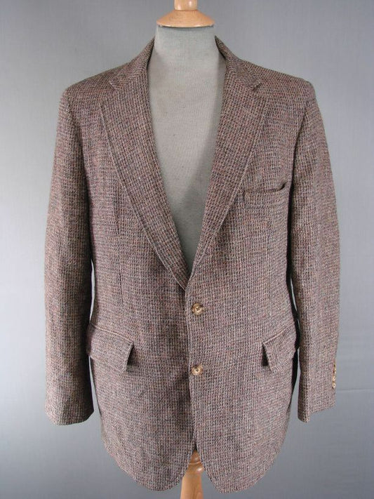 CLASSIC ROBERTSON'S HANDWOVEN PURE WOOL BROWN HARRIS TWEED JACKET 40 INCH