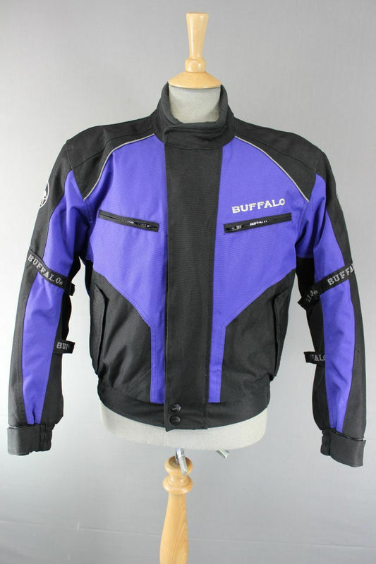 BUFFALO TEXTILE BIKER JACKET WITH REMOVABLE SHOULDER & ELBOW PROTECTORS 40 INCH