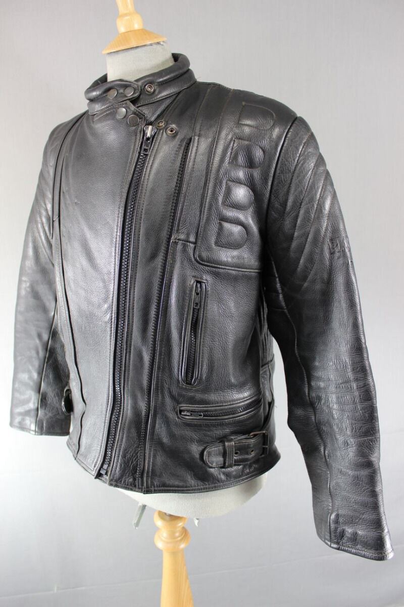 CLASSIC RAYVEN BLACK LEATHER BIKER JACKET SIZE 16