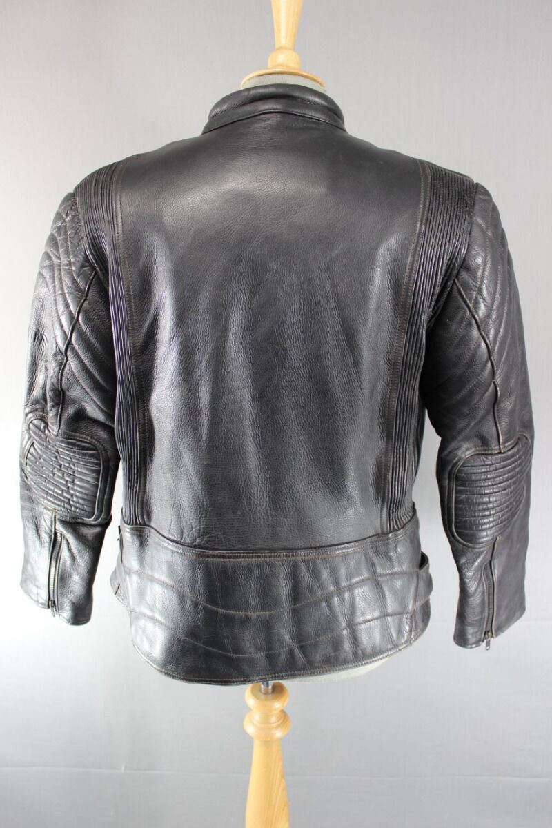 CLASSIC RAYVEN BLACK LEATHER BIKER JACKET SIZE 16