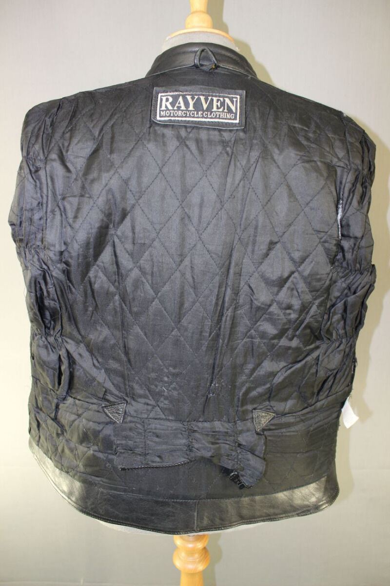 CLASSIC RAYVEN BLACK LEATHER BIKER JACKET SIZE 16