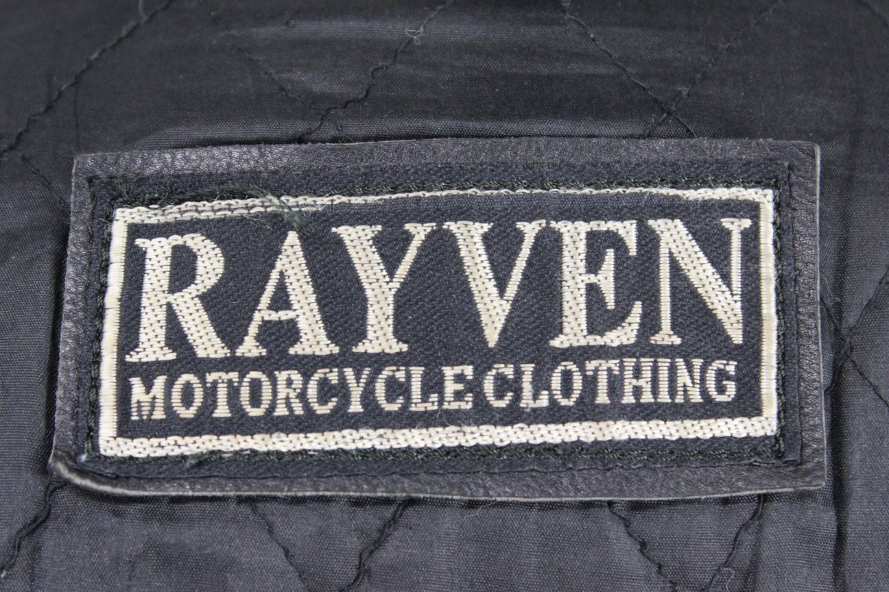 CLASSIC RAYVEN BLACK LEATHER BIKER JACKET SIZE 16