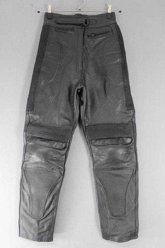 APACHE LEATHERS 'CHIEFTON' BIKER TROUSERS SIZE 12 - WAIST 28 IN/INSIDE LEG 28 IN
