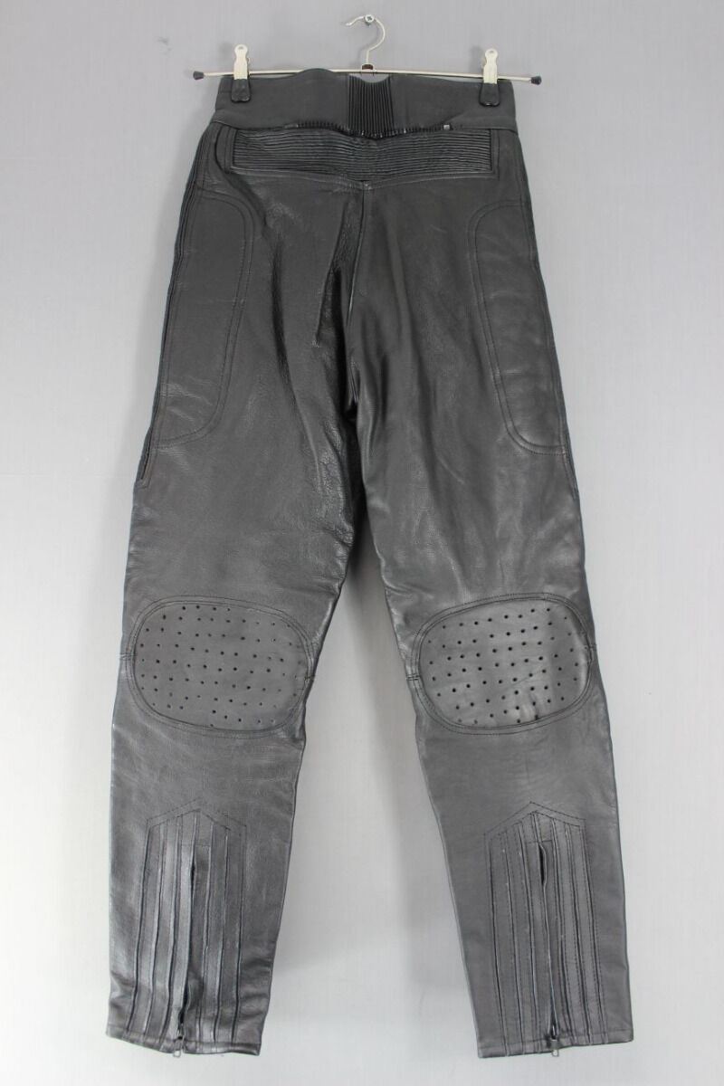 APACHE LEATHERS 'CHIEFTON' BIKER TROUSERS SIZE 12 - WAIST 28 IN/INSIDE LEG 28 IN