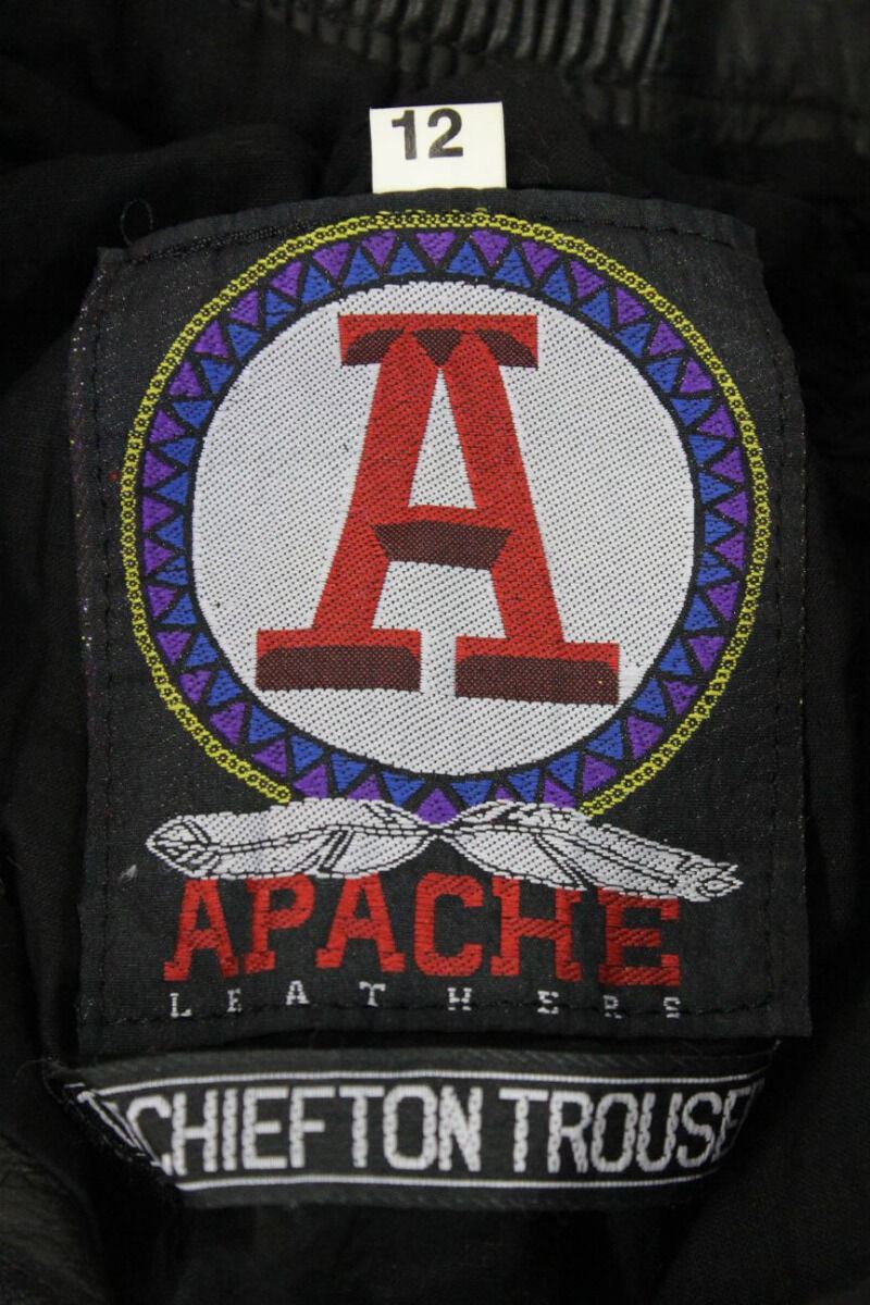 APACHE LEATHERS 'CHIEFTON' BIKER TROUSERS SIZE 12 - WAIST 28 IN/INSIDE LEG 28 IN