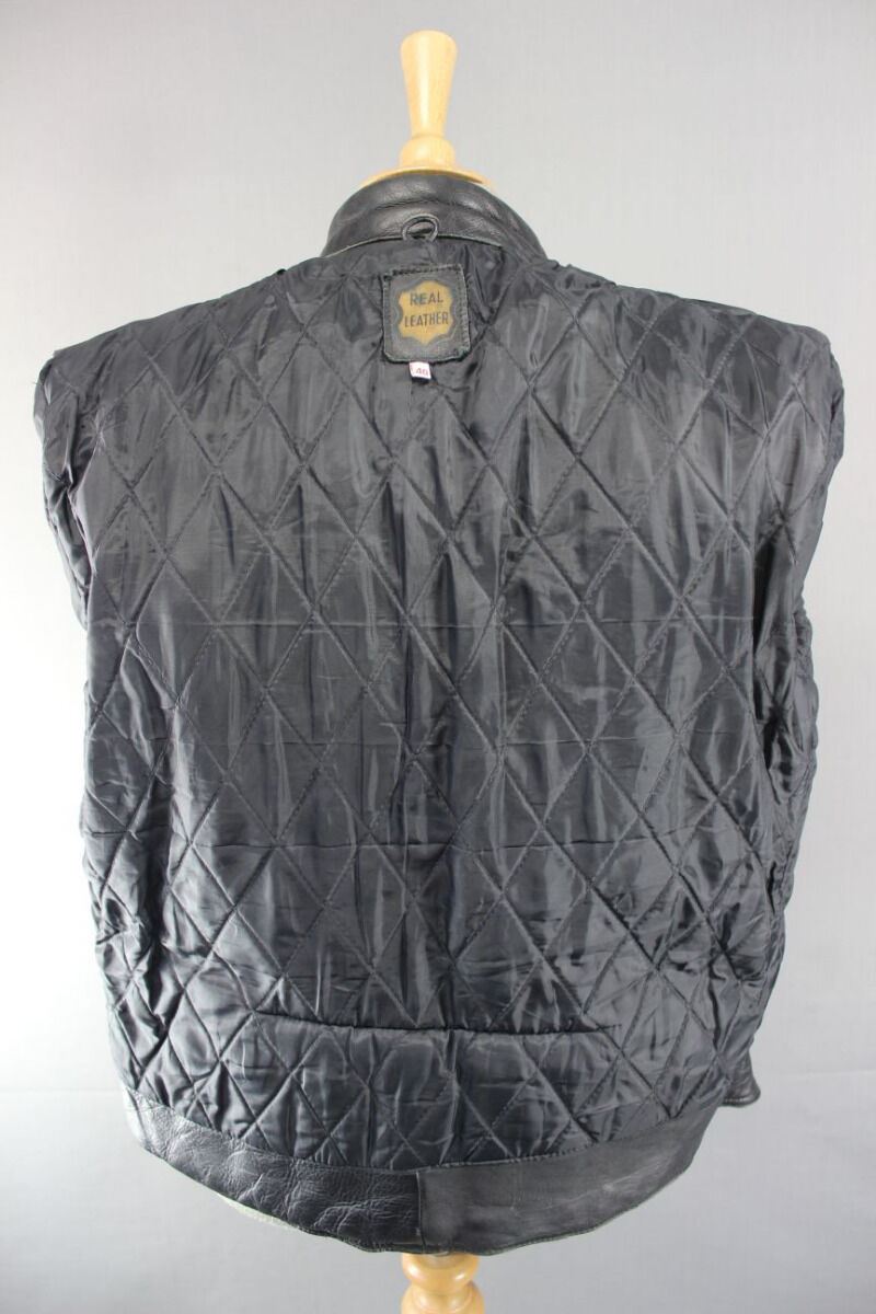 SUPERB QUALITY LEATHERMAN OF LONDON CLASSIC BLACK LEATHER BIKER JACKET 40 INCH