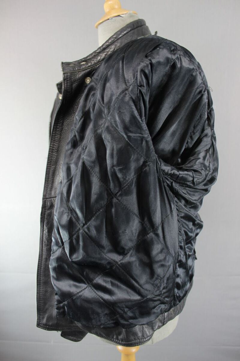 CLASSIC SPORTING GOODS BLACK LEATHER BIKER JACKET 40 INCH