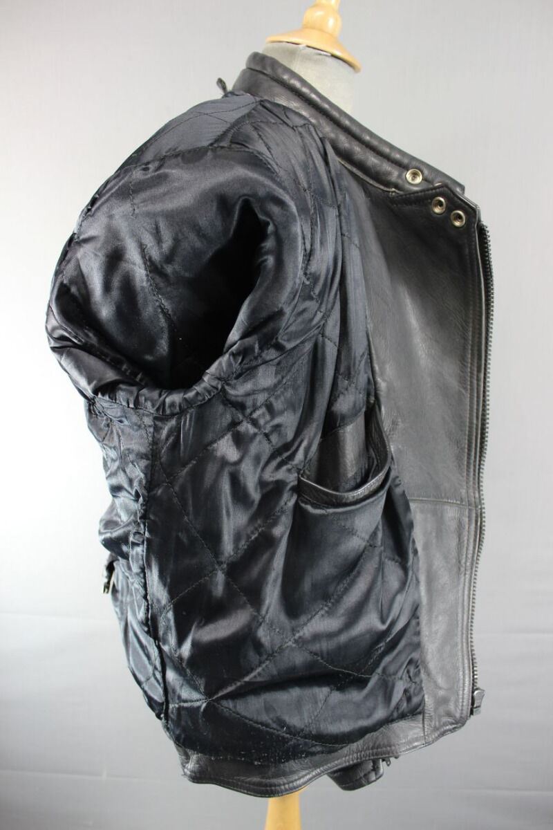 CLASSIC SPORTING GOODS BLACK LEATHER BIKER JACKET 40 INCH