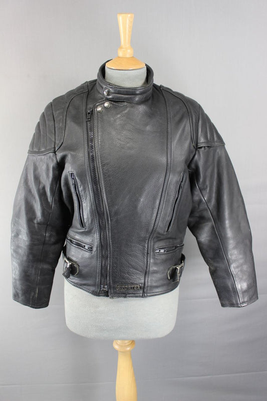 CLASSIC SKINNYFIT BLACK LEATHER SPORTEX A5 BIKER JACKET 36 INCH
