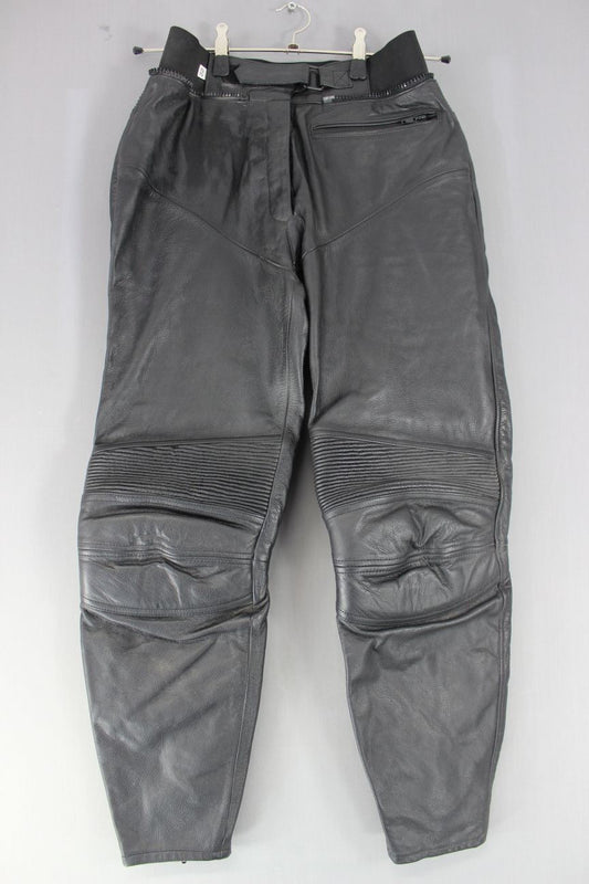 CLASSIC IXS BLACK LEATHER BIKER TROUSERS: WAIST 30 INCHES/INSIDE LEG 28 INCHES