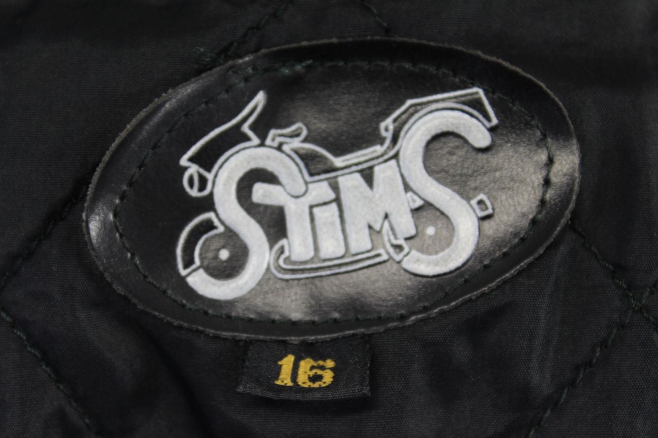 CLASSIC STIMS BLACK LEATHER BIKER JACKET SIZE 16