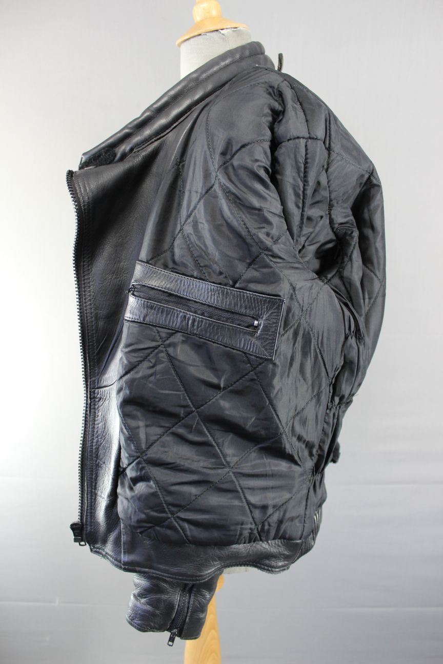 CLASSIC STIMS BLACK LEATHER BIKER JACKET SIZE 16