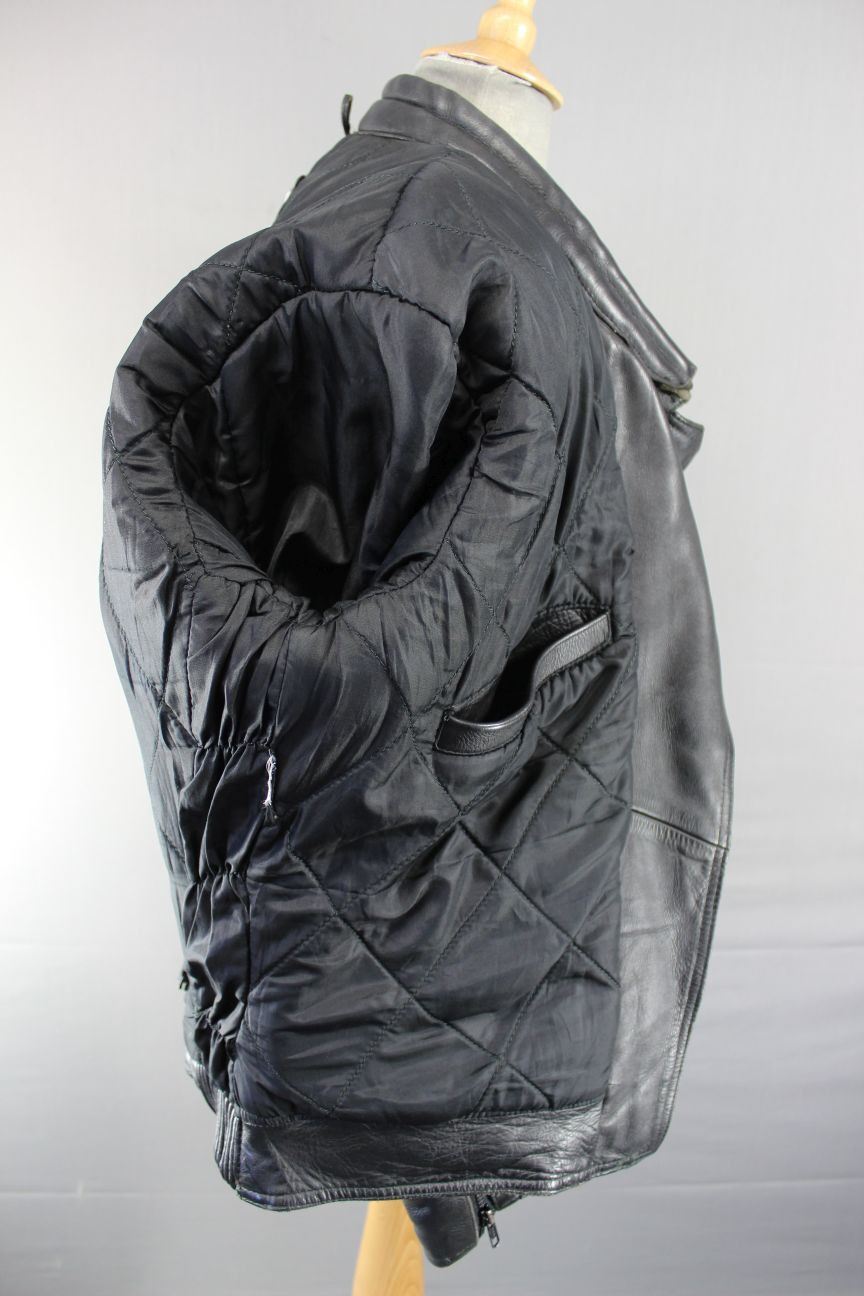 CLASSIC STIMS BLACK LEATHER BIKER JACKET SIZE 16