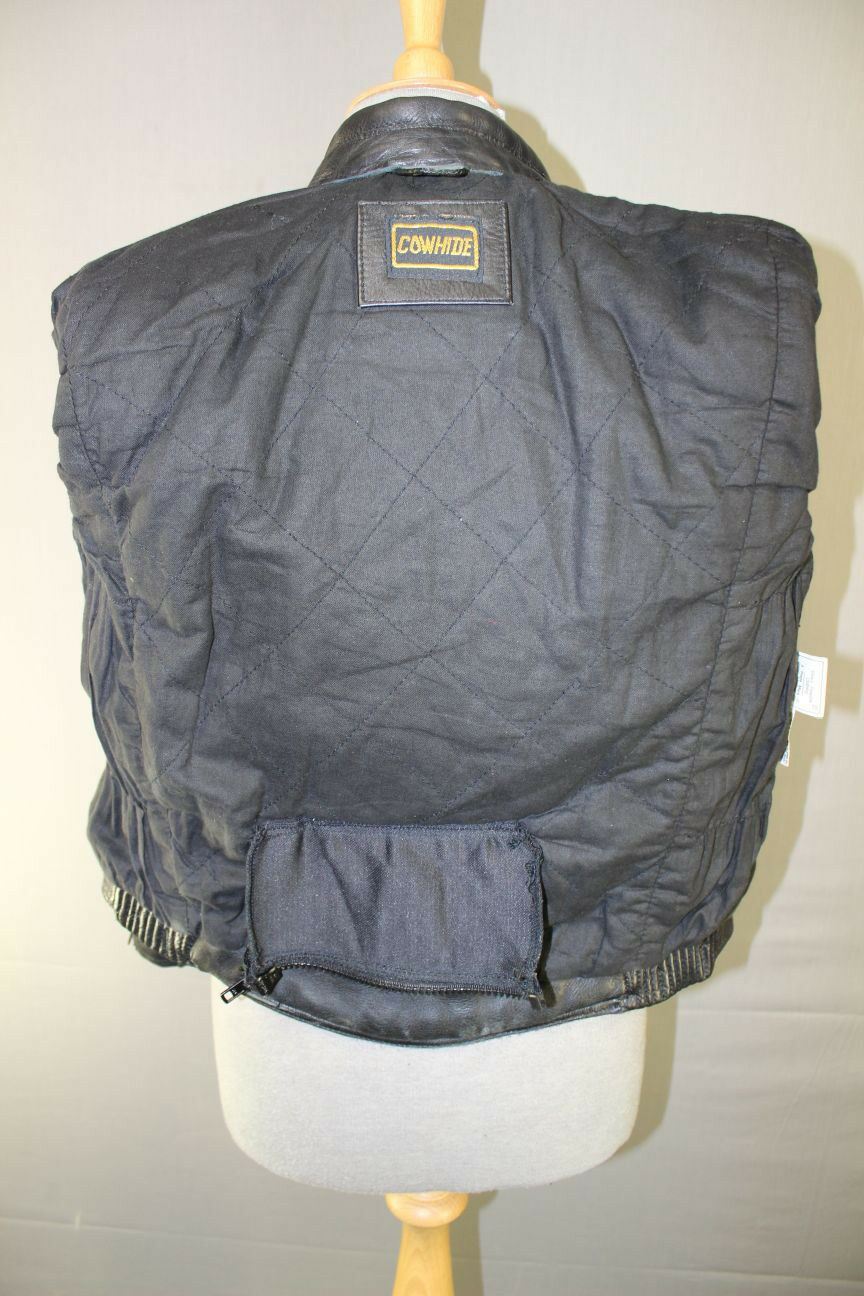 BRITISH MADE BIKER'S PARADISE LAZER 1050 COWHIDE LEATHER CE BIKER JACKET SIZE 8