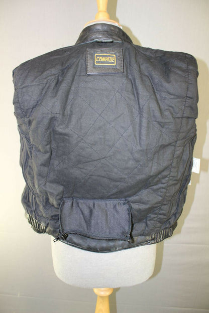 BRITISH MADE BIKER'S PARADISE LAZER 1050 COWHIDE LEATHER CE BIKER JACKET SIZE 8