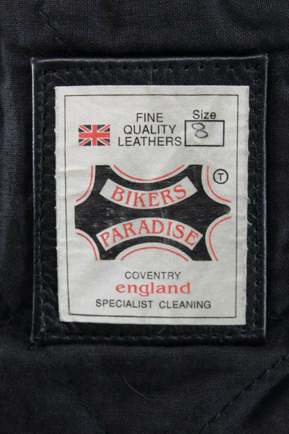 BRITISH MADE BIKER'S PARADISE LAZER 1050 COWHIDE LEATHER CE BIKER JACKET SIZE 8