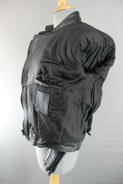 BRITISH MADE BIKER'S PARADISE LAZER 1050 COWHIDE LEATHER CE BIKER JACKET SIZE 8