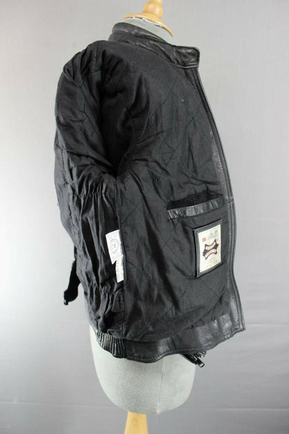 BRITISH MADE BIKER'S PARADISE LAZER 1050 COWHIDE LEATHER CE BIKER JACKET SIZE 8