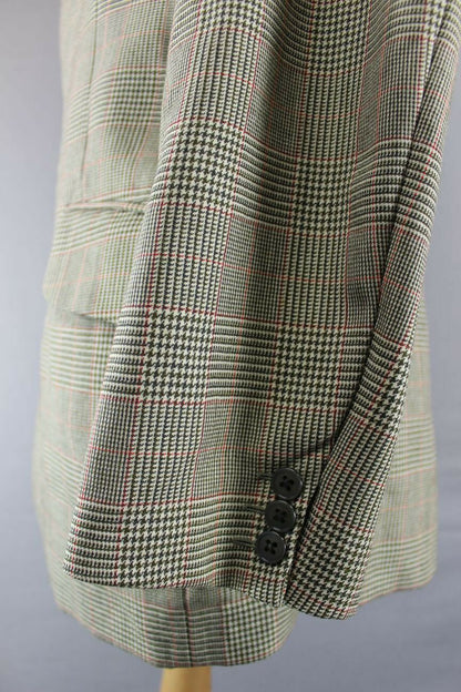 VINTAGE 1970's BRITISH MADE DAKS SIMPSON PURE WOOL CHECKED TWEED JACKET 42 INCH