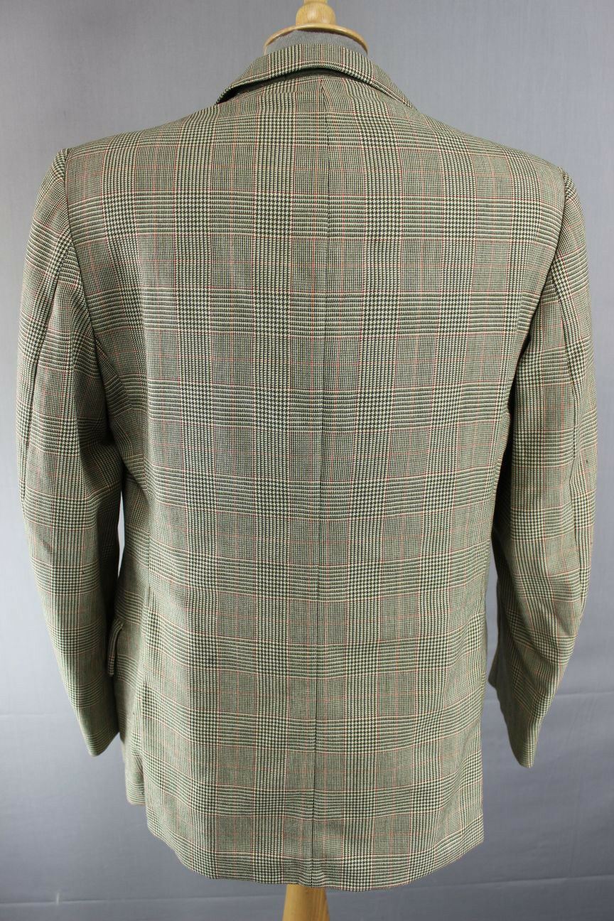 VINTAGE 1970's BRITISH MADE DAKS SIMPSON PURE WOOL CHECKED TWEED JACKET 42 INCH