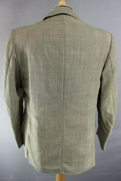 VINTAGE 1970's BRITISH MADE DAKS SIMPSON PURE WOOL CHECKED TWEED JACKET 42 INCH