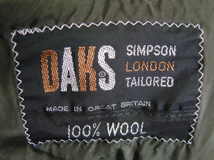 VINTAGE 1970's BRITISH MADE DAKS SIMPSON PURE WOOL CHECKED TWEED JACKET 42 INCH