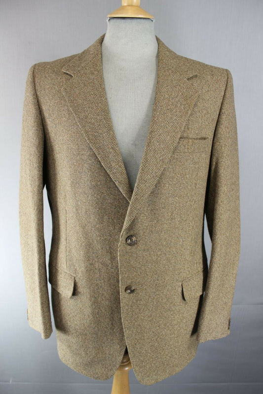VINTAGE 1970's BROWN THORNPROOF TWIST TWEED JACKET 40 INCH