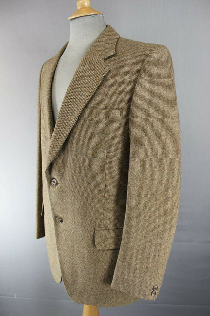 VINTAGE 1970's BROWN THORNPROOF TWIST TWEED JACKET 40 INCH