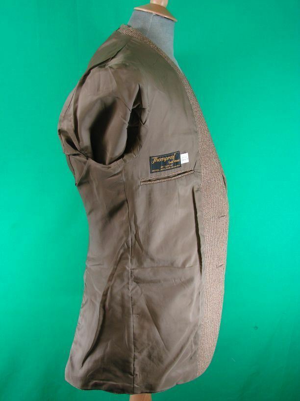 VINTAGE 1970's BROWN THORNPROOF TWIST TWEED JACKET 40 INCH