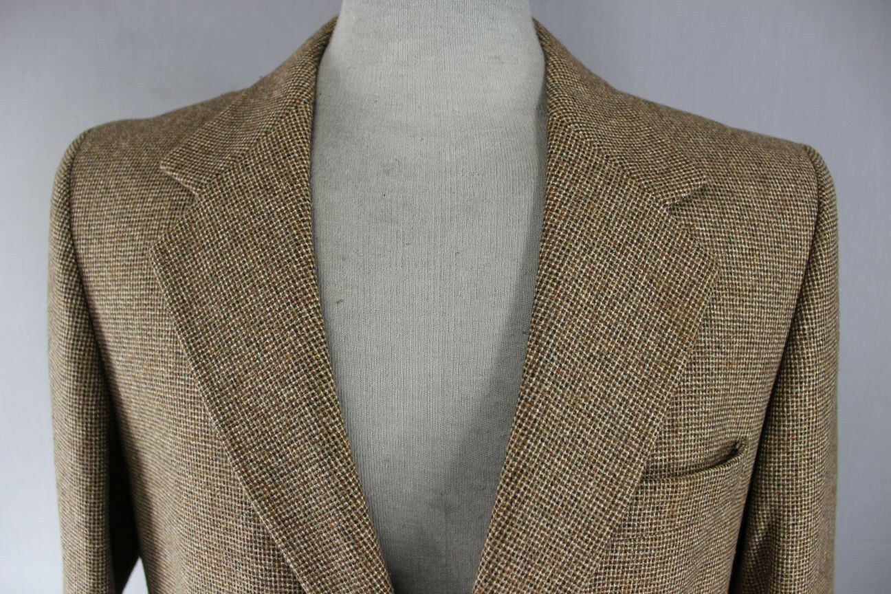 VINTAGE 1970's BROWN THORNPROOF TWIST TWEED JACKET 40 INCH